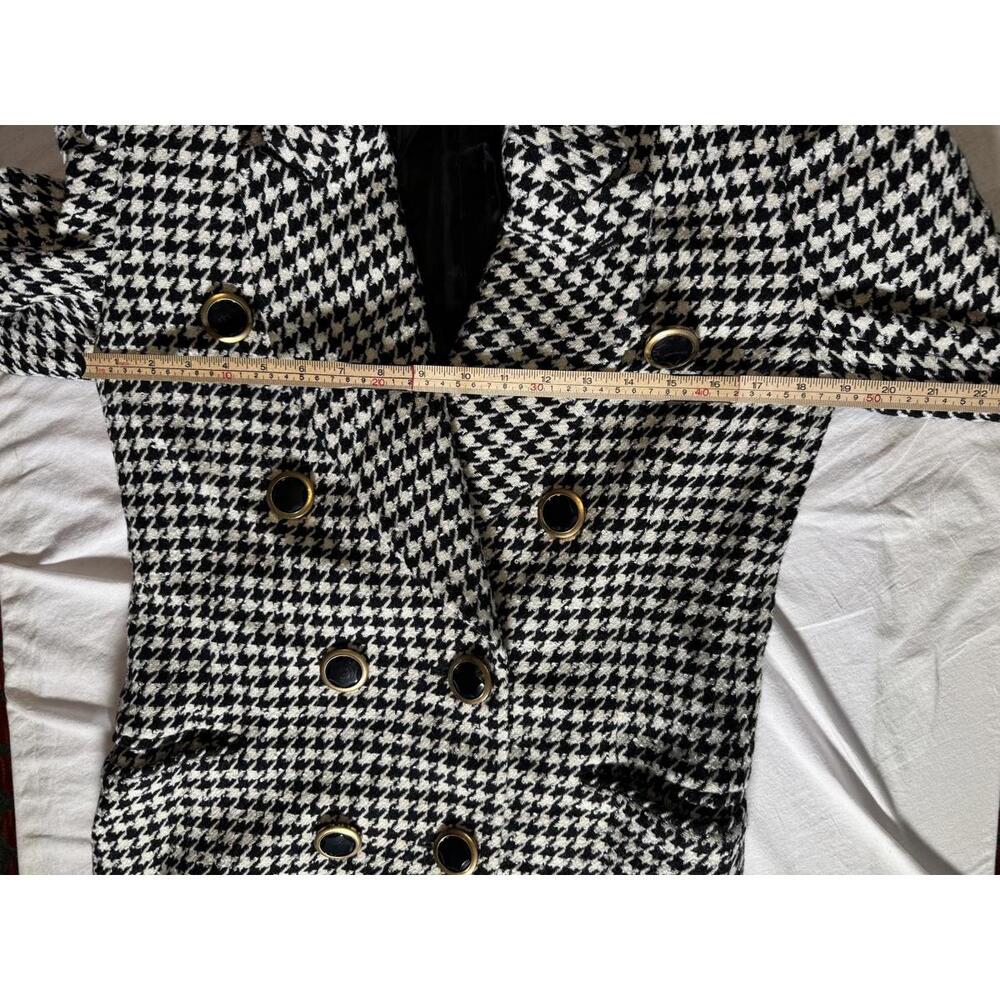 Lillie Rubin 80s 90s VTG Black White Houndstooth Shorts Blazer Suit Set - Picture 8 of 8
